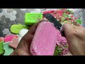 Cutting pink and green cubes, oddly satisfying video