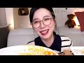 Spicy rosé tteokbokki and sweet fried chicken ASMR Real Sound Mukbang