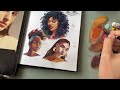 ✨100 heads Sketchbook tour + Gouache Painting ✨✨✨