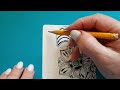 How to draw Zentangle🌸Step by step simple Color Zentangle Pattern  For Beginners 🌸ASMR