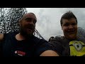 Riding Iron Gwazi in the rain is painful! #new #video #vlog #rollercoaster #reel