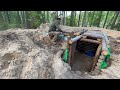 Building a DUGOUT in the forest, from START to FINISH. 8 months in 45 minutes