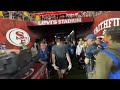 Christian McCaffrey leaving the field after the 49ers advance to the Super Bowl - NFL Playoffs Lions