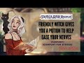 Friendly witch gives you a calming potion to help your nerves (F4A)(F4M)(ASMR Roleplay)