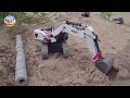 RC Excavators, VOVO A40G, Bulduzer Making Drain for Beautiful Road