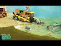 Lego Gold Mine Disaster - Tsunami Dam Breach Experiment - Wave Machine VS Lego Miners