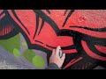 Quick evening Session - Painting a Rose in Vienna at the local graffiti / street art spot