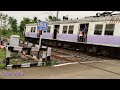 Train like bullet: Dangerous Aggressive aerodynamic EMU train Furious Crossing Railgate