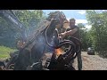 Disassembling an excavator