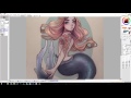Mermaid - Colouring Over Pencil Sketch