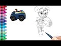 How to Draw Paw Patrol Vehicles || Skye Paw Patrol Drawing 🐾