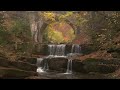 4K HDR Autumn Waterfall - Stream Sounds - Flowing Water - Forest River - White Noise - Sleep/ Relax