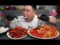 매운 총각김치 잘익은 묵은지 흰 쌀밥에 걸쳐서 김치먹방 korean spicy kimchi mukbang eating show