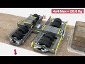 Lego Tires vs Tracks - Pull Test! Small, Medium & Large! 4K