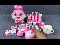 8 minutes satisfaction Unbox cute pink rabbit doctor set, dentist toy games ASMR review toys