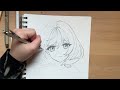 How To Draw An Anime Girl With Flowing Hair / Step By Step Pencil Drawing Tutorial / Art Process