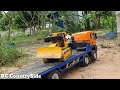 Road Construction, RC Bruder MAN TGS low loader, Bulldozer pushing dirt Ep1 Part 5
