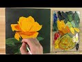 Yellow Rose / Acrylic Painting / Correa Art