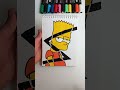 Drawing Bart Simpson with Posca Markers! X-ray Effect! #shorts #bart #simpsons simpsons