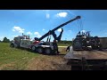 Towing A Burnt Tractor With Rotator Assistance
