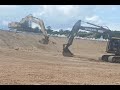 sany sy215c selop tanggul vs volvo ec210d finishing lantai kolam