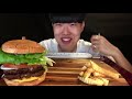 Giant Handmade Hamburger & French fries Asmr Mukbang