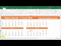 Make Calendar in Excel 2019