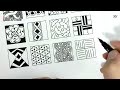 300 zentangle patterns part 15 || zentangle patterns with names || zentangle with me