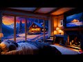 S O L O - Cozy Bedroom & Beautiful Snowfall In Fireplace Sounds, Ambience Piano Music & Relaxation