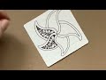 Easy Classic Zentangle Tile with Fengle, Flux, and Tipple