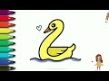 How to Turn 2 into a Cute Duck || Cute Duck Easy Drawing for Kids