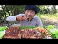 ซี่โครงหมูย่างส้มตำเผ็ดๆแกล้มผักสดแซ่บคักอีหลีครับพี่น้องMUKBANG EATING SHOW/โก้อีสานพาแดก