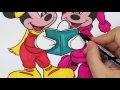 Mickey and Minnie Mouse halaman mewarnai - Buku mewarnai tangan kecil