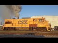 CSXT 9553 U23B 32 degree cold start video