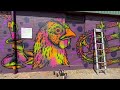 Using a doodle grid to paint a graffiti / street art mural - how to scale up your sketch onto a wall