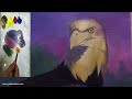 Tutorial : Acrylic Painting Landscape / Portrait of an Eagle / JMLisondra