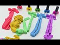 Satisfying Video l How To Make & Painting Colors Rainbow hammer with Kinetic Sand Cutting ASMR