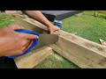 Deck seating build Pt1 - How to cut wood sleepers square with a hand saw, really boring for most