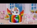 Unicorn Cake 🌈 Colorful Miniature Rainbow Unicorn Wings Cake Decorating | Design by Mini Bakery