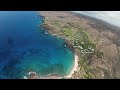 Drone Flight Capturing Sweetheart Rock on the Island of Lanai in Hawaii Hulopoe Bay, Pu'Upehe Islet