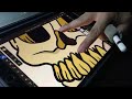 😍How to Draw a Street ☠Graffiti Skull Digitally in Adobe Fresco on my iPad in Real-time (Video -1)