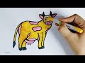 How to draw a Cow step by step | Cow drawing for kids | easy drawing