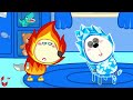 Kat Plays Hot vs Cold 100 Mystery Buttons Challenge ⭐️ Funny Cartoon For Kids @KatFamilyChannel