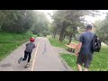 Electric Skateboard just rippin around some community bike trails.