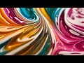 4K Abstract Colorful Paint Mix! Satisfying Paint Video! Relaxing Music / Screensaver for Meditation