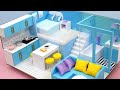 DIY Miniature Cardboard House #25   bathroom, kitchen, bedroom, living room for a family