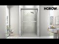 HOROW BE6076 BN 60-Inch Frameless Sliding Glass Easy to Clean & Durable Shower Door