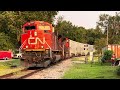 CN unit grain train G871 heading back south thru Belleville Illinois on the CN St. Louis district