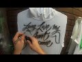 Let's Paint! How-to Airbrush T shirts - Graffiti / Calligraphy Lettering