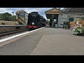 station ground level at Corfe Castle Station with 34028 eddystone